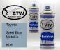 Preview: Toyota, Steel Blue Metallic, 8D6: 400ml Sprühdose + 400ml Klarlack - Set, von ATW Autoteile West.
